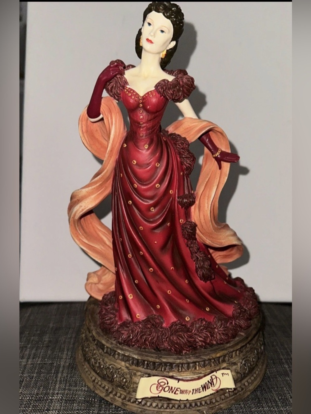 Gone with the Wind Scarlett O'Hara Red Dress Figurine San Francisco Music Box Co